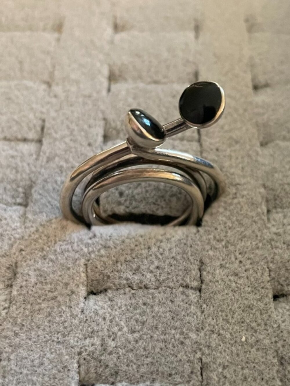 Vintage Sterling Silver Ring Abstract Handmade Statement Free Form Size 7 Boho